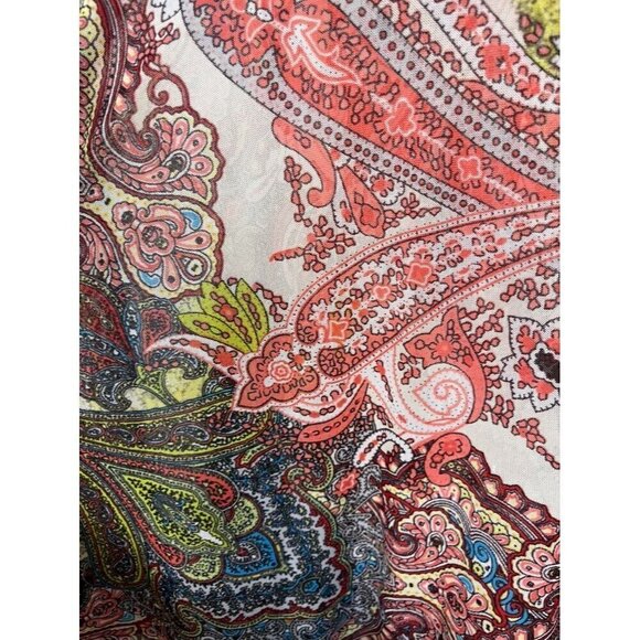 Molly Max Top Women L Pink Open Front Cardigan Sleeveless Floral Tropical Hi Lo - Picture 8 of 12